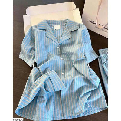 SM6170 BỘ PIJAMA KẺ MẶC NHÀ CHO NỮ