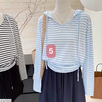 AM5111 ÁO KẺ HOODIE MỎNG