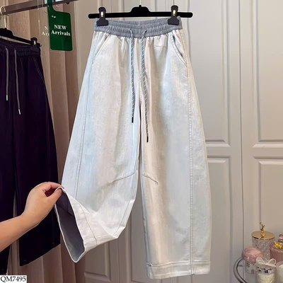 QM7495 QUẦN SUÔNG ỐNG RỘNG PHỐI CẠP FORM TRENDY