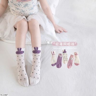 TC2387 SET 5 ĐÔI TẤT BÉ GÁI LƯỚI THU ĐÔNG