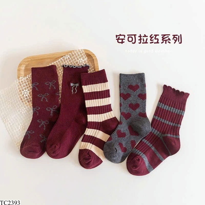 TC2393 SET 5 ĐÔI TẤT REN BG