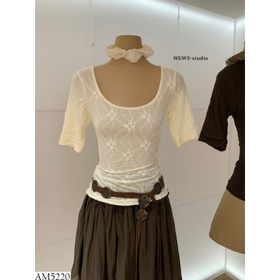 AM5220 ÁO REN HOA CỔ U W.G.W.E