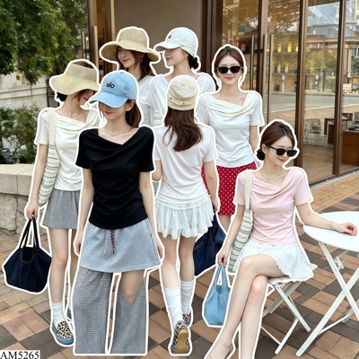 AM5265 ÁO THUN CỔ ĐỔ NỮ