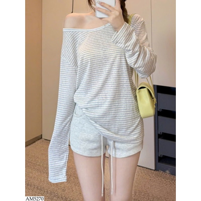 AM5270 ÁO KẺ TRỄ VAI CHO NỮ