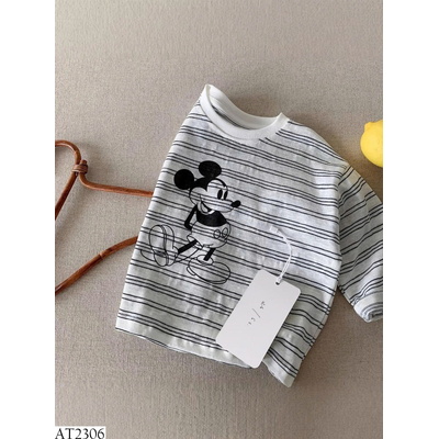 AT2306 ÁO THUN KẺ MICKEY CHO BÉ