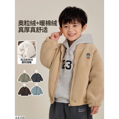 A4188 ÁO KHOÁC LÔNG CỪU LÓT BÔNG SIÊU ẤM CHO BÉ