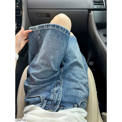QM7532 QUẦN SHORT JEAN ĐÍNH ĐÁ