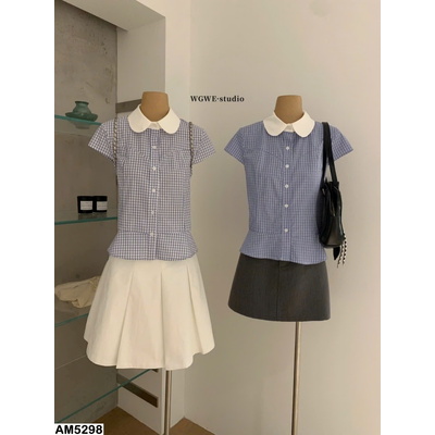AM5298 ÁO SƠ MI CARO CỔ SEN W.G.W.E