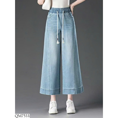 QM7533 QUẦN JEAN ỐNG RỘNG CẠP CHUN