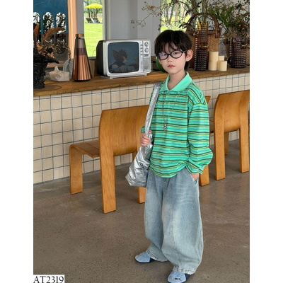 AT2319 ÁO POLO XANH KẺ MSHOPKIDS