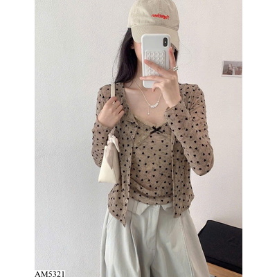 AM5321 SET ÁO 2 DÂY KÈM ÁO KHOÁC CARDIGAN