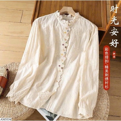 AM5334 ÁO SƠ MI CÚC MÀU CHO NỮ