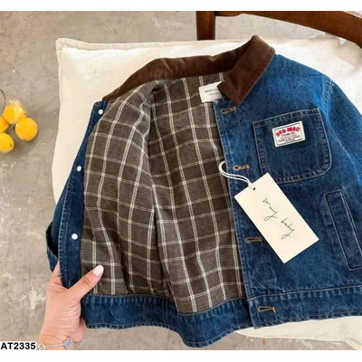 AT2335  ÁO KHOÁC JEANS CỔ BẺ CHO BÉ TRAI