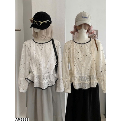 AM5338  ÁO SƠ MI KIỂU CHẤM BI NỮ