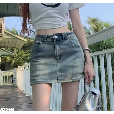 VM4729 CHÂN VÁY CHỮ A DENIM NỮ