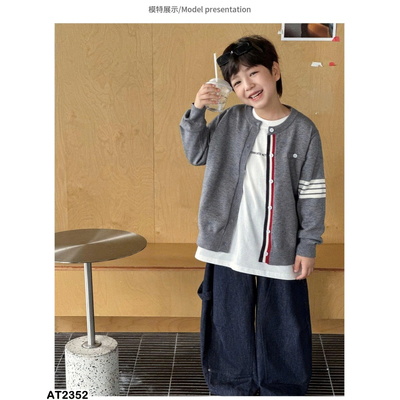 AT2352 ÁO CARDIGAN LEN TAY SỌC  AOAOKIDS
