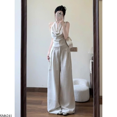 SM6241 SET ÁO CỔ YẾM MIX QUẦN ỐNG RỘNG
