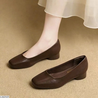 GM2525 GIÀY NỮ DA MỀM MŨI VUÔNG