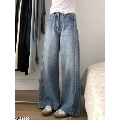 QM7580 QUẦN JEANS ỐNG SUÔNG NỮ