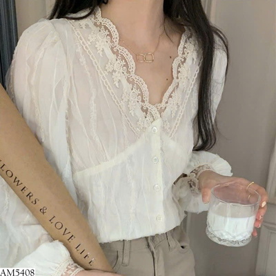 AM5408 ÁO SƠ MI CỔ V BÈO CHO NỮ