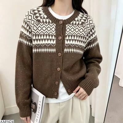 AM5424  CARDIGAN LEN DỆT HỌA TIẾT CỰC XINH