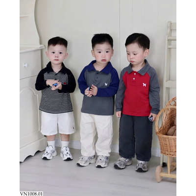 VN1008.01 SET 4 ÁO POLO DÀI TAY CHO BT