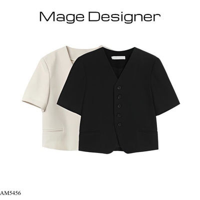 AM5456 ÁO VEST NỮ TAY NGẮN CỔ VEST