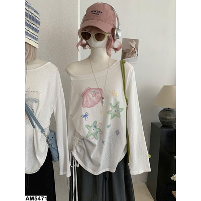 AM5471  ÁO THUN GIẤY DÀI TAY BASIC NỮ