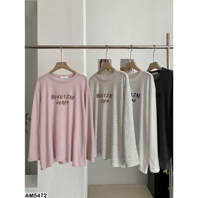 AM5472 ÁO THUN DÀI TAY CHỮ BASIC NỮ