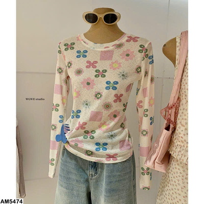 AM5474 ÁO THUN DÀI TAY HỌA TIẾT VINTAGE W.G.W.E