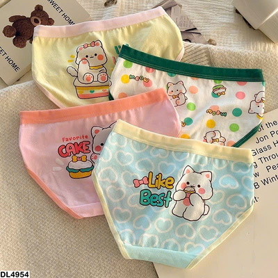 DL4954 SET 4 CHIẾC QUẦN CHÍP HOẠT HÌNH CHO BÉ GÁI
