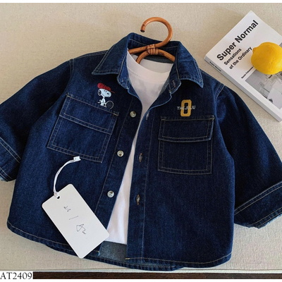 AT2409 ÁO KHOÁC DENIM IN CÚN