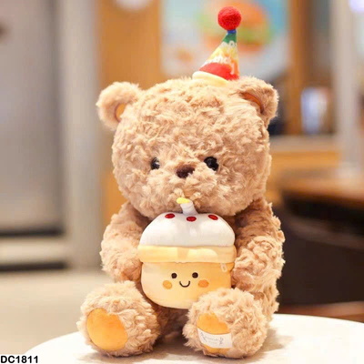 DC1811 GẤU BÔNG ÔM BÁNH SINH NHẬT CHO BÉ