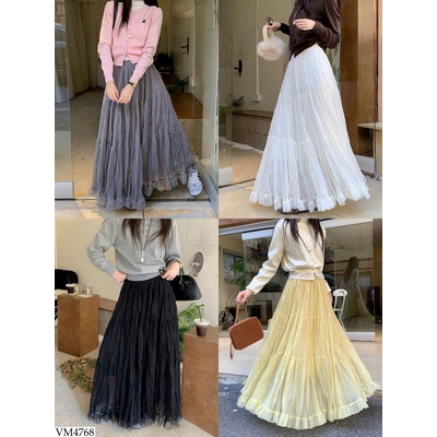 VM4768 CHÂN VÁY VOAN XẾP LY DÁNG DÀI