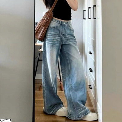 QM7611 QUẦN JEAN ỐNG RỘNG CHO NỮ