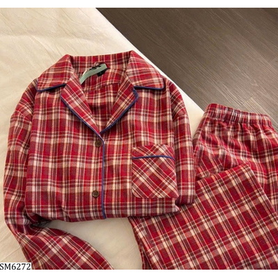 SM6272 BỘ PIZAMA KẺ MẶC NHÀ NỮ