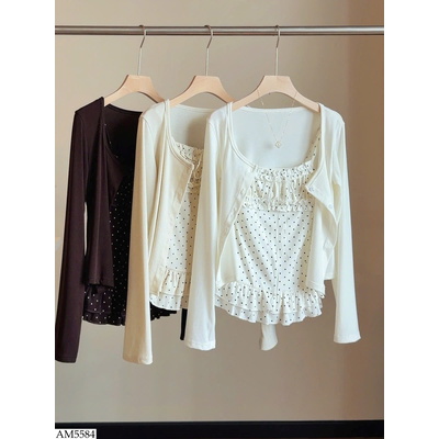 AM5584 SET 2 DÂY CHẤM BI KÈM CARDIGAN ANNA