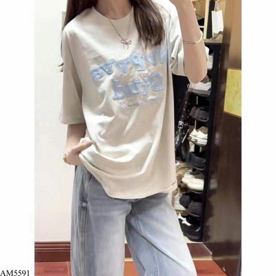 AM5591 ÁO PHÔNG CHỮ NỔI NỮ