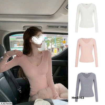 AM5600 ÁO LEN NỮ CỔ V MOSESQUEEN
