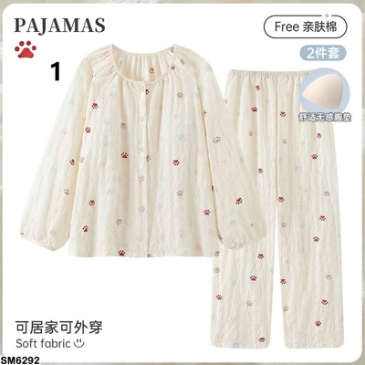 SM6292 BỘ NGỦ DÀI TAY PAJAMAS NỮ
