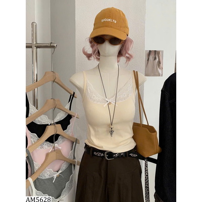 AM5628  ÁO 2 DÂY NỮ PHỐI REN KEKEZOON