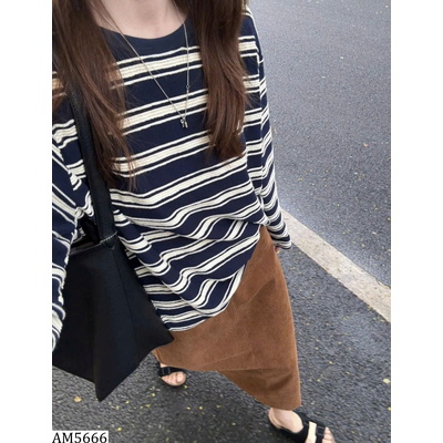 AM5666 ÁO THUN KẺ DÀI TAY CHO NỮ