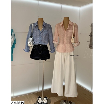 AM5649 ÁO SƠ MI KẺ CHO NỮ E.N.E.N (W.G.W.E)