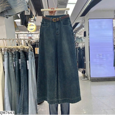 QM7643 QUẦN JEAN LOE ỐNG RỘNG  CHO NỮ