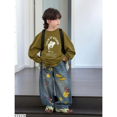 ST8358 SET ÁO NỈ QUẦN JEANS TOM & JERRY