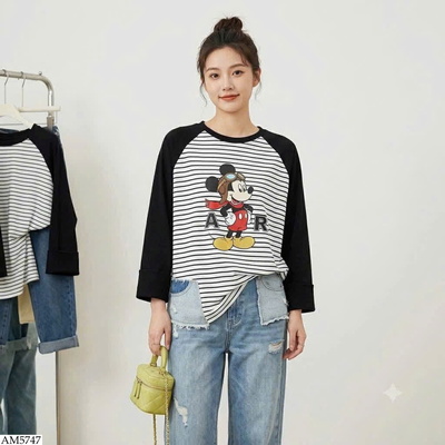 AM5747 ÁO KẺ DÀI TAY CHO NỮ