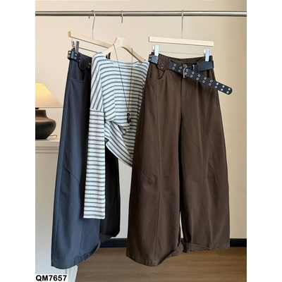 QM7657 QUẦN KAKI ỐNG RỘNG NỮ ANNA
