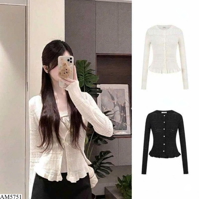 AM5751  ÁO LEN ĐAN LỖ MIX ÁO 2 DÂY MOSESQUEEN