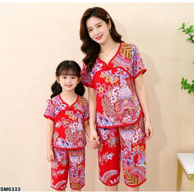 SM6333 SET BỘ NGỦ MẶC NHÀ HỌA TIẾT CỔ ĐIỂN