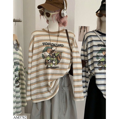 AM5782 ÁO THUN VỊT DOLAN KẺ NGANG
